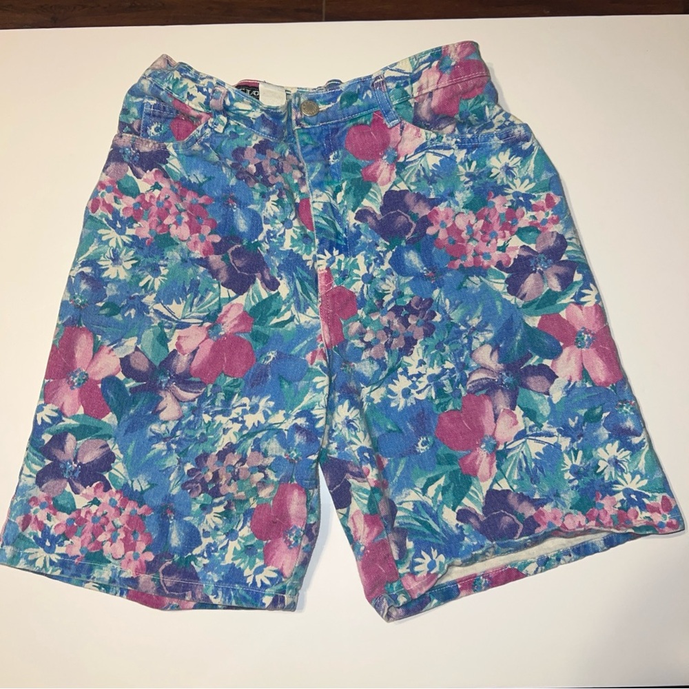 VTG Cyclone Denim Shorts Pink Purple High Waist 90s Jeans Sz 11